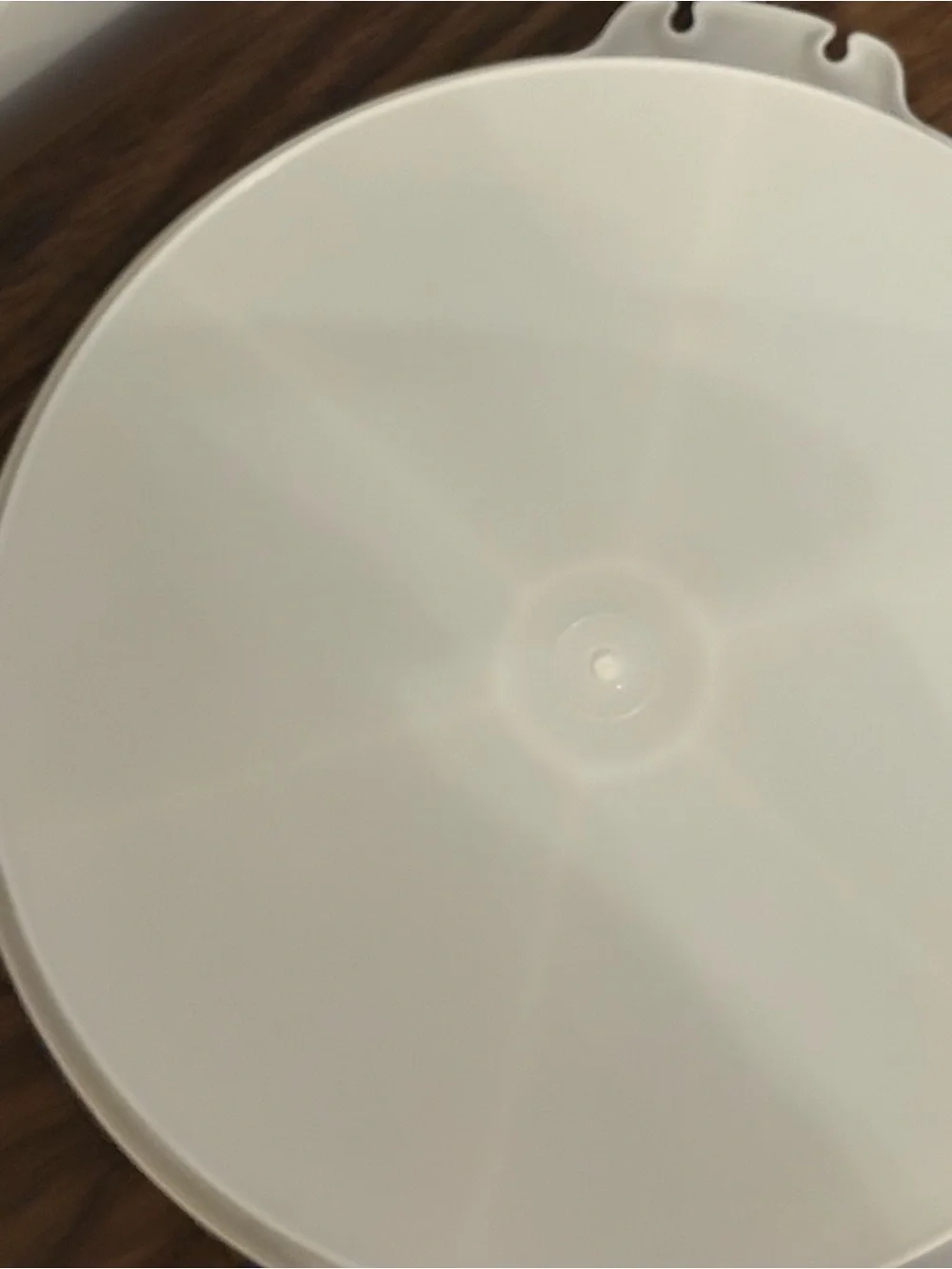 Tupperware Vintage Party Susan White Round Serving Tray with lid and handle.